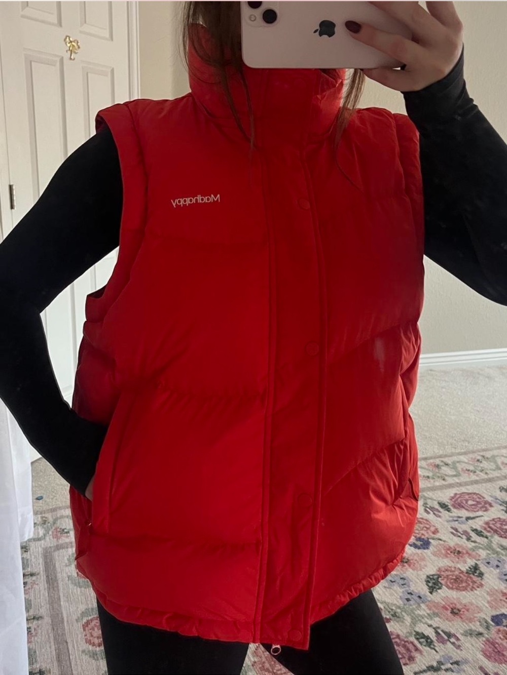 NWOT Madhappy Removable Sleeves Red Down Puffer Jacket Size Small